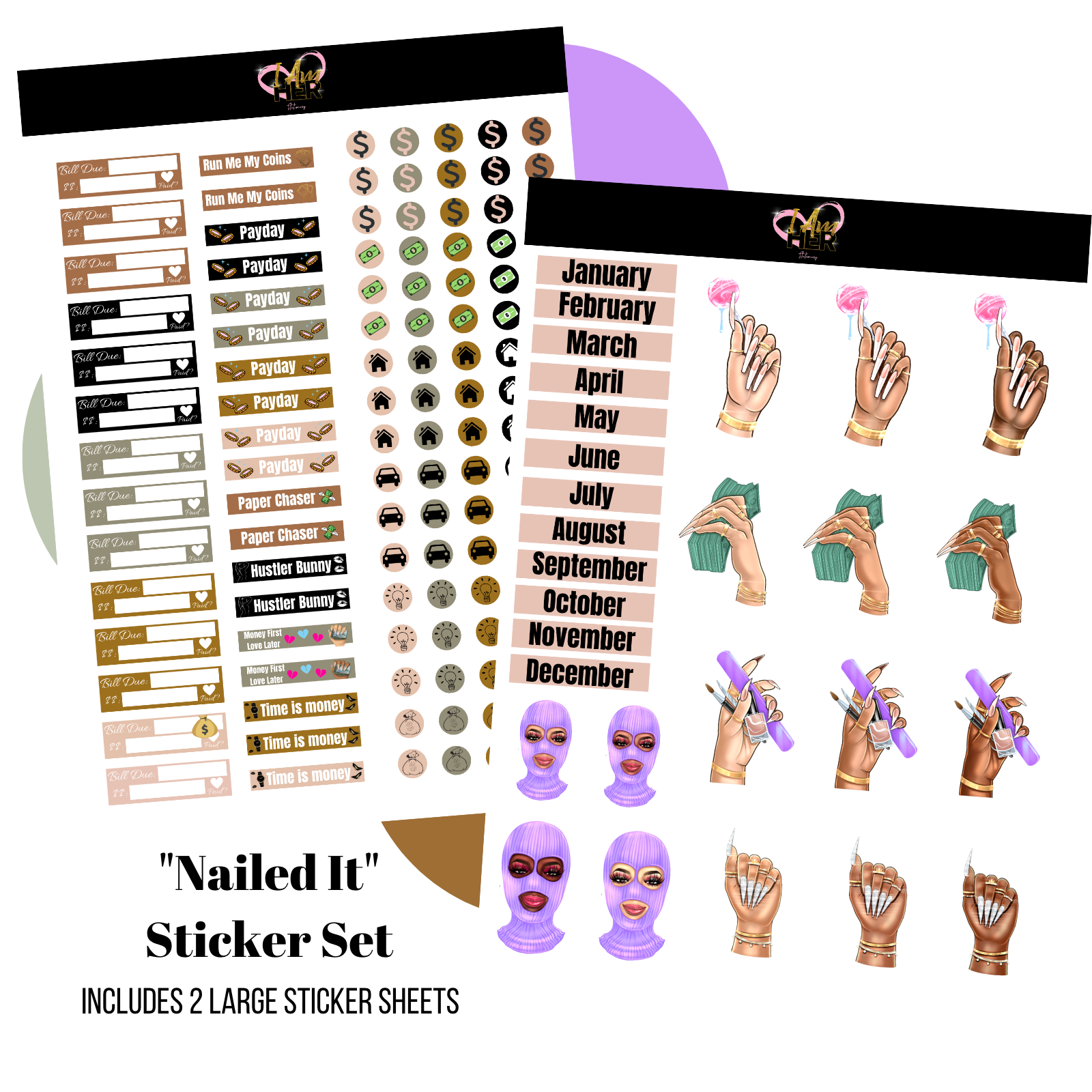 Nailed It Sticker Set I Am Her Stationary I Am Her Stationery LLC nailed-it-sticker-set-i-am-her-stationary-i-am-her-stationery-llc