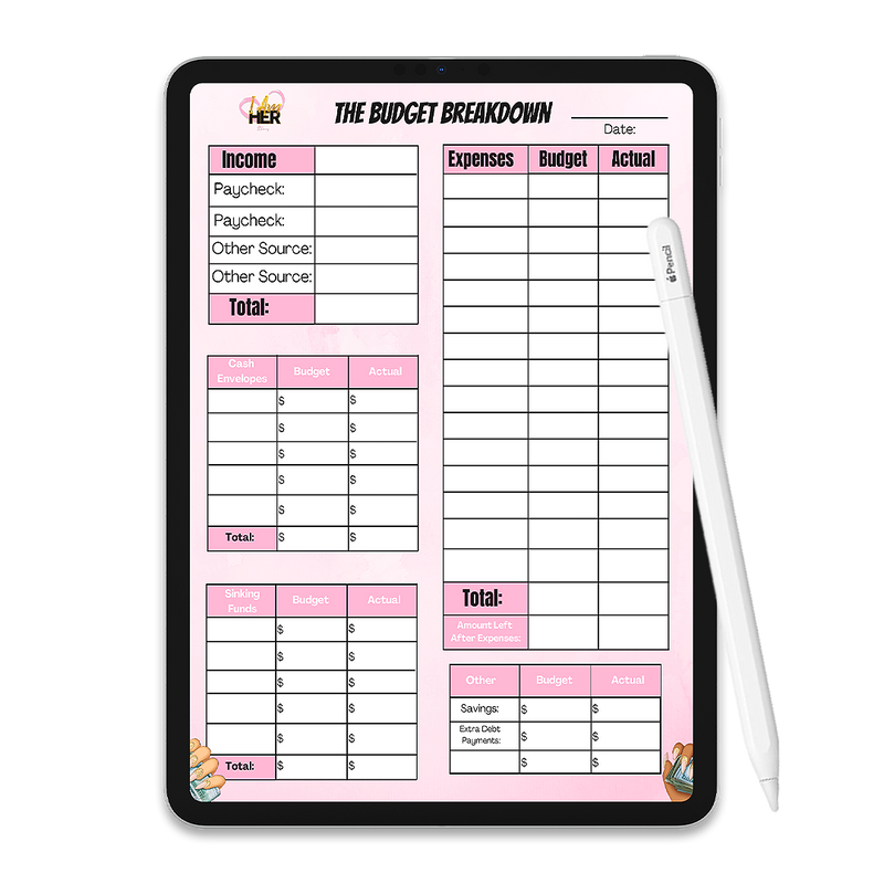 Digital | The Budget Breakdown – I Am Her Stationery LLC digital-the-budget-breakdown-i-am-her-stationery-llc
