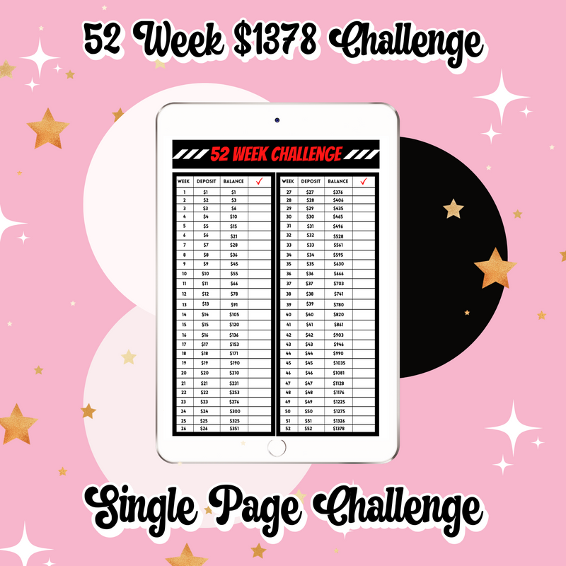 52 Week $1378 Challenge